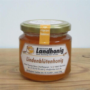 250g Glas Lindenhonig / Lindenblütenhonig aus der Pfalz